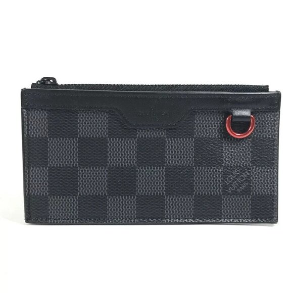 Auth LOUIS VUITTON N60354 Damier Graphite Utility-Coin Card Holder Wallet coin p - Picture 2 of 14
